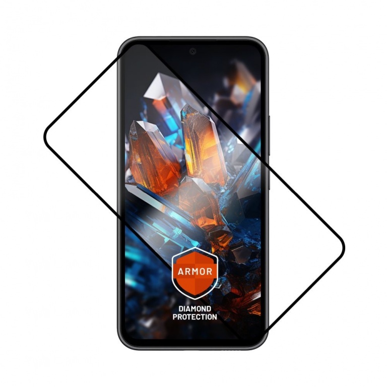 Fixed Armor Full Cover 2.5D Tempered Glass Screen Protector for Samsung Galaxy A55 5G, Black