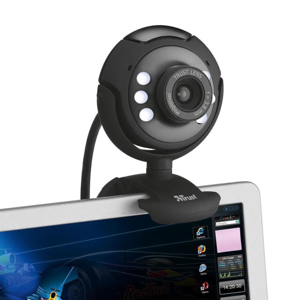 Trust Spotlight Pro veebikaamera 16428 LED-valgustuse ja mikrofoniga, must